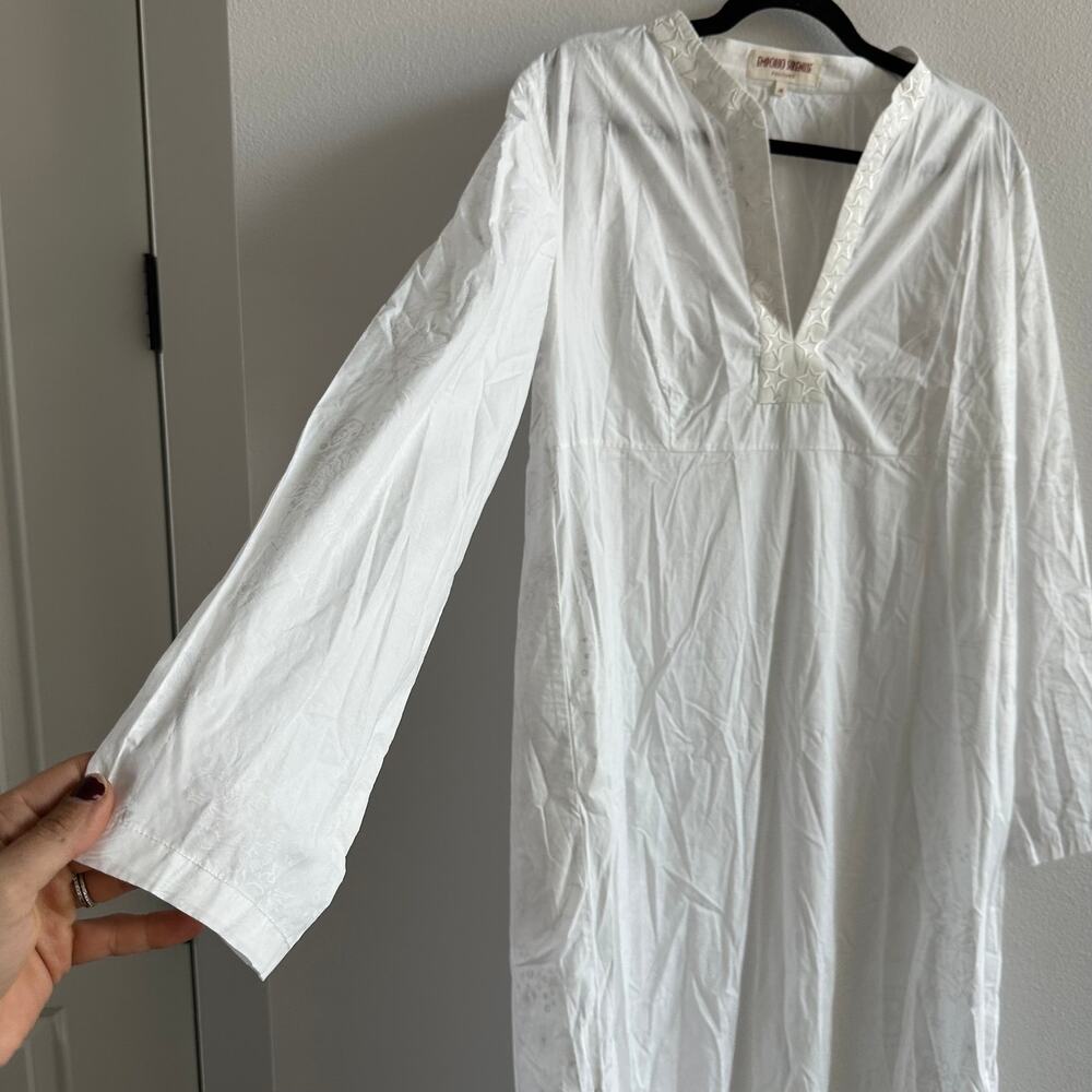 Emporio Sirenuse Embroidered Stars white cover up dress Size 48 - Picture 4 of 7